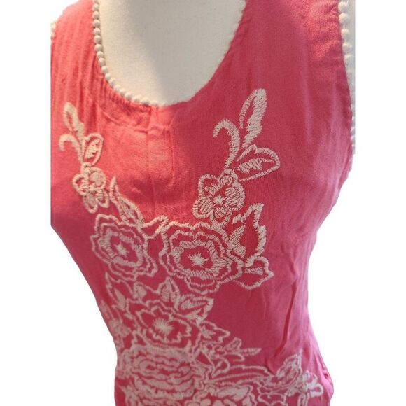 ModCloth Knitted Dove Pink Sleeveless Dress S Sheath Embroidered Boho Retro - Picture 2 of 7